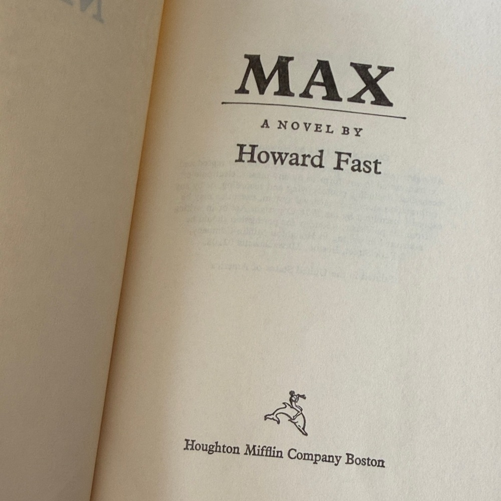 MAX by Howard Fast - Picture 6 of 6